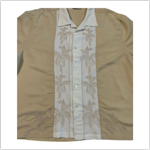 Cubavera Hawaiian Havana Shirt Polyester Rayon Short Sleeve Mens Size XXL - Picture 2 of 15